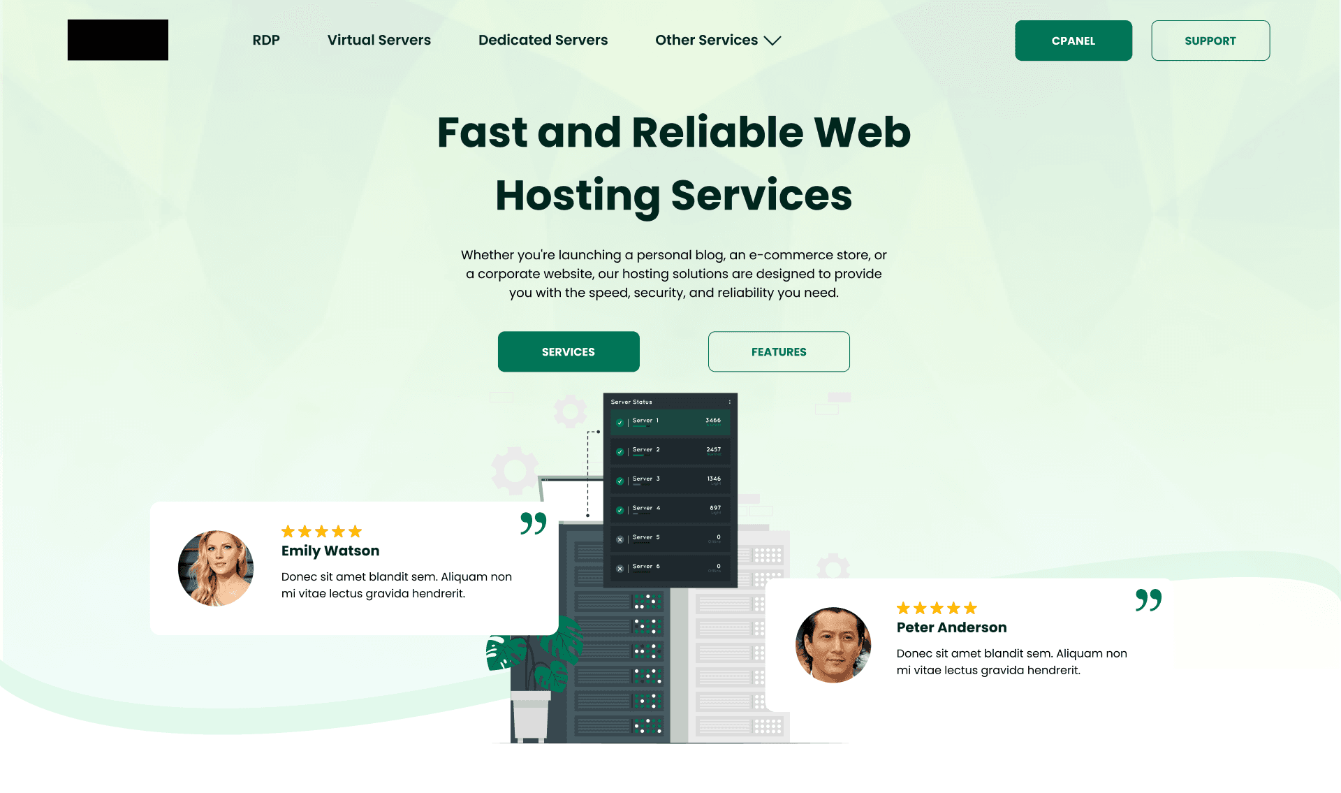 Hydra Hosting - Web design