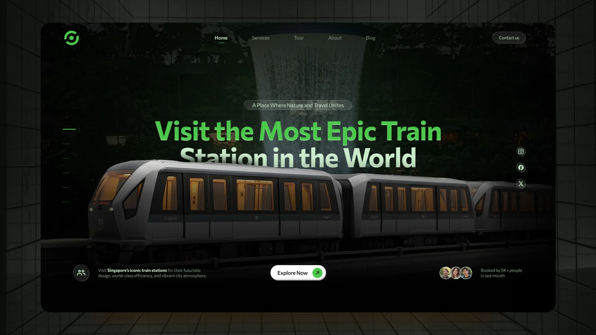 Train station web design concept