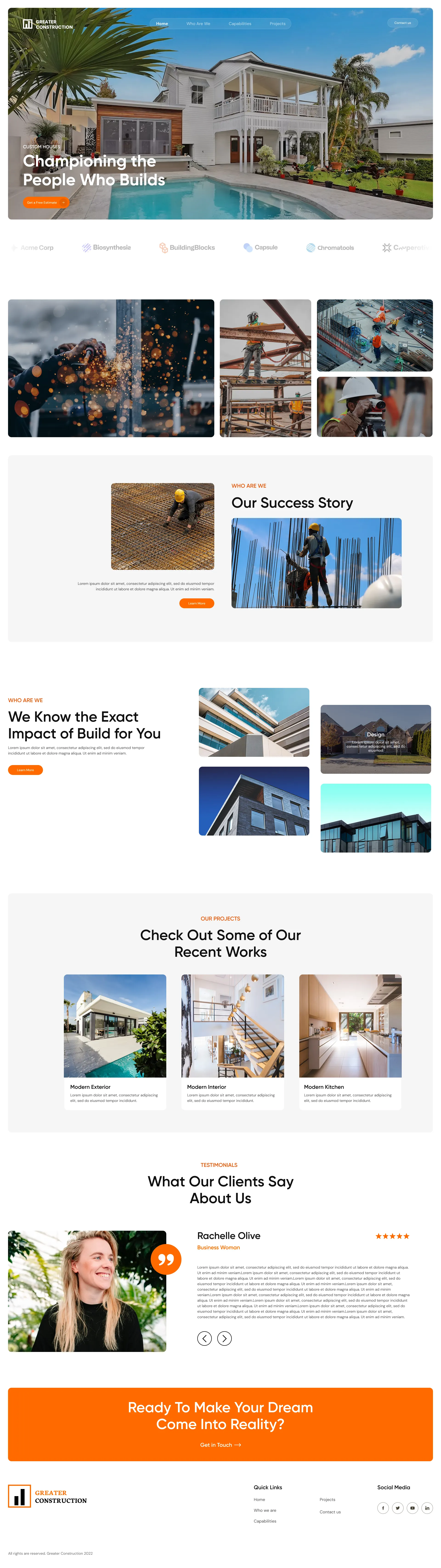Greater Construction - Website screen 2