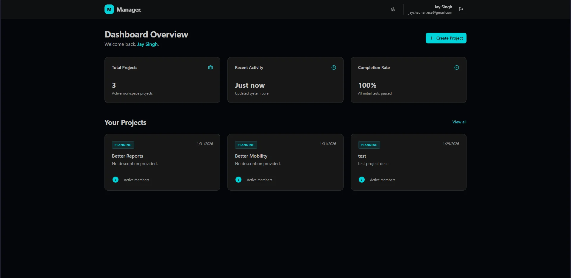 Manager - Enterprise Project Collaboration detailed screenshot 2 engineered by Jay Singh Chauhan