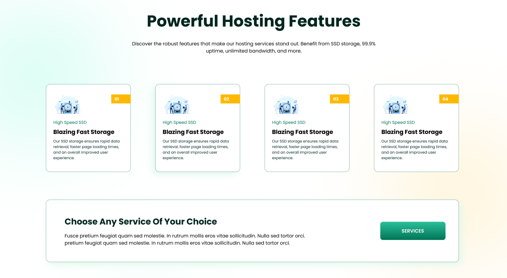 Hydra Hosting - Web design screen 3