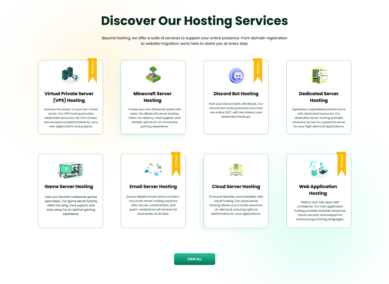 Hydra Hosting - Web design screen 4