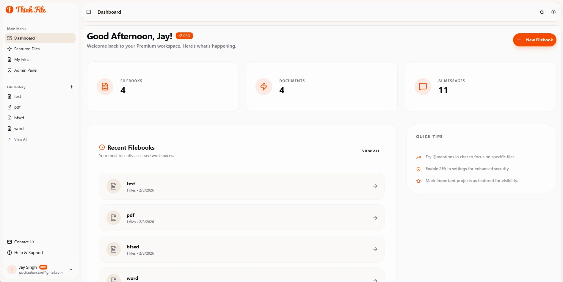 Think File - AI Document Intelligence detailed screenshot 2 engineered by Jay Singh Chauhan