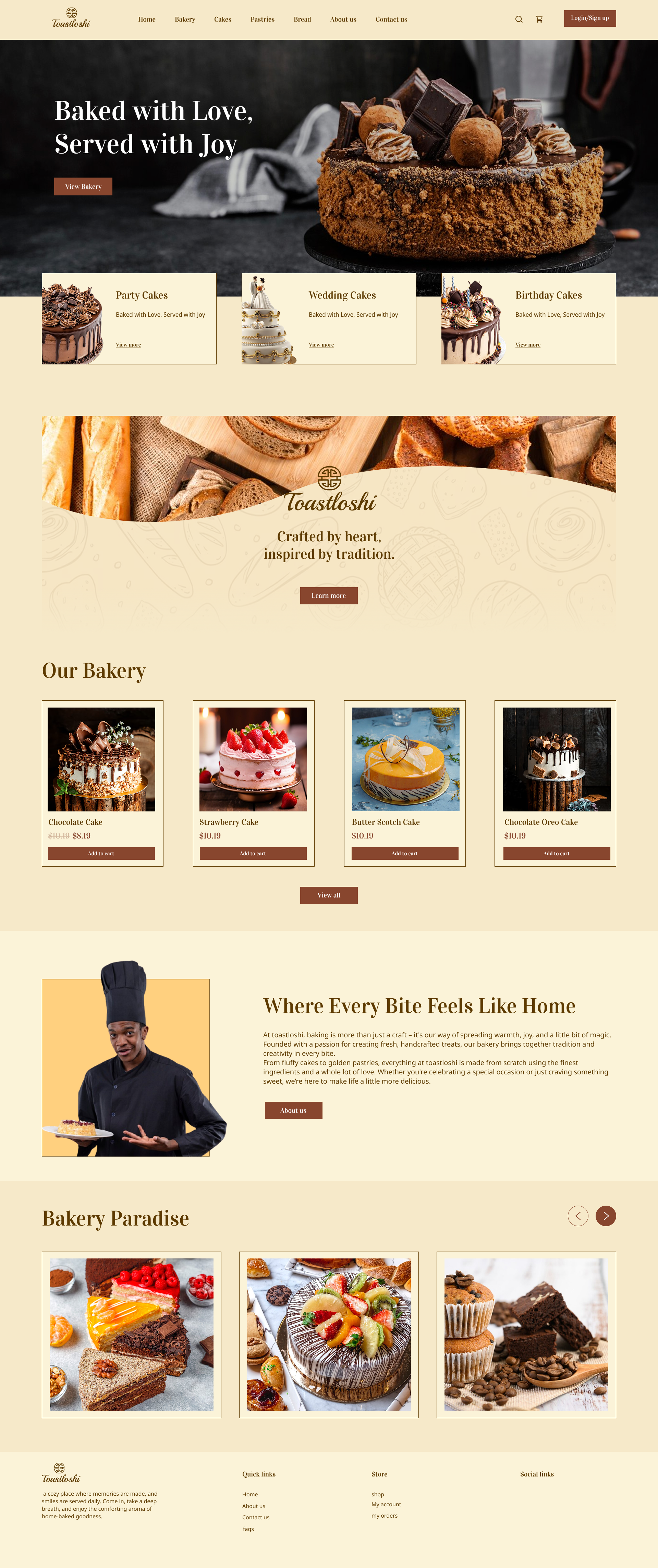 Toastdoshi - Bakery webshop screen 2